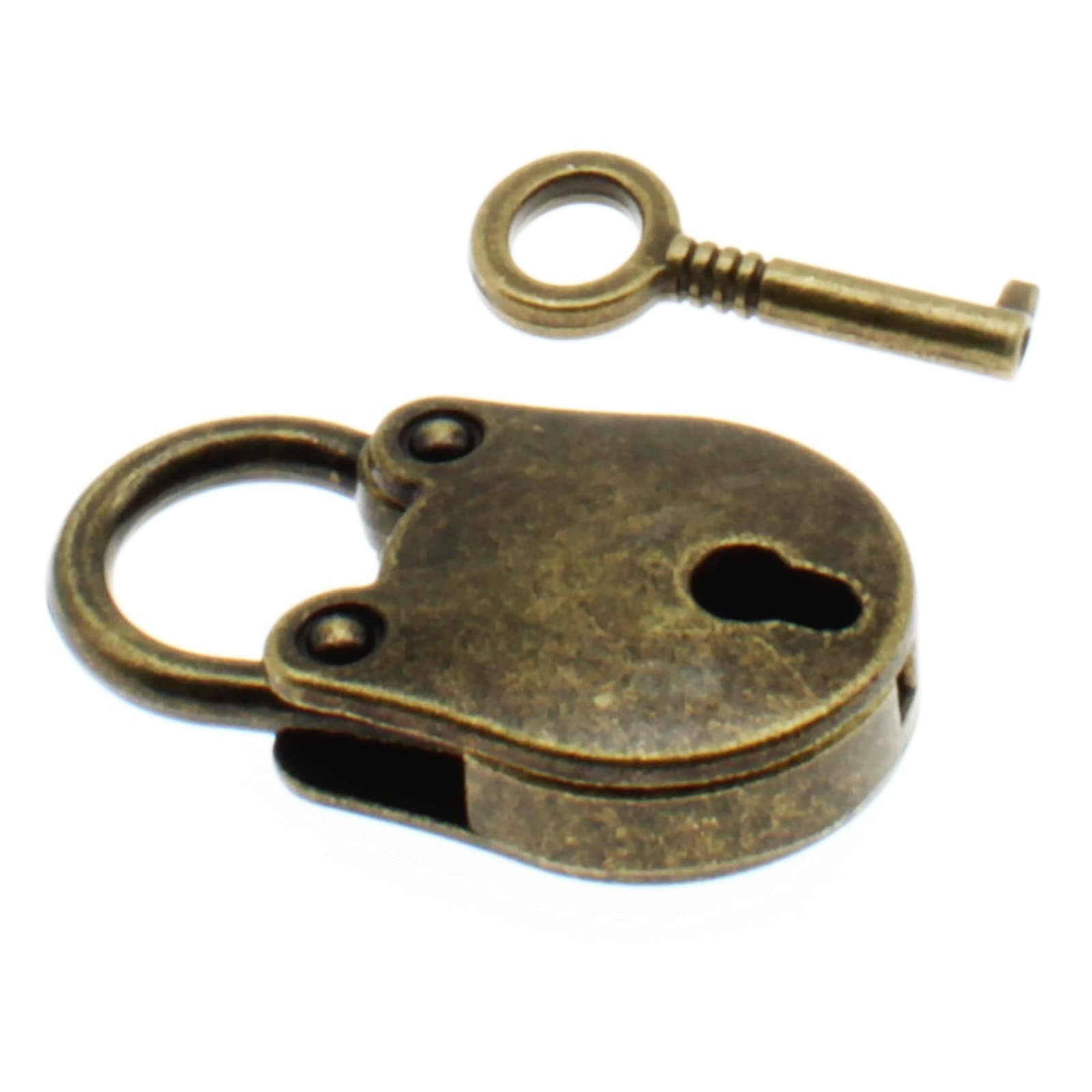1PCS Vintage Mini Bear Padlock Key Lock Antique Style Small Key Lock(Bronze)