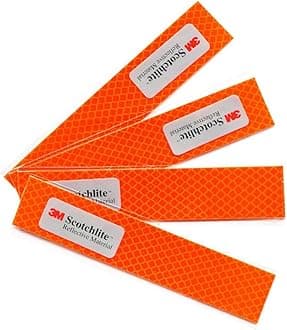 Waterproof Diamond Grade 3M Scotchlite reflective stickers. Car Auto Safety Reflective Stickers Work for Motorcycle bicycle Sled and other safety needs. All-weather Outdoor Reflective tapes 4 PCS Orange