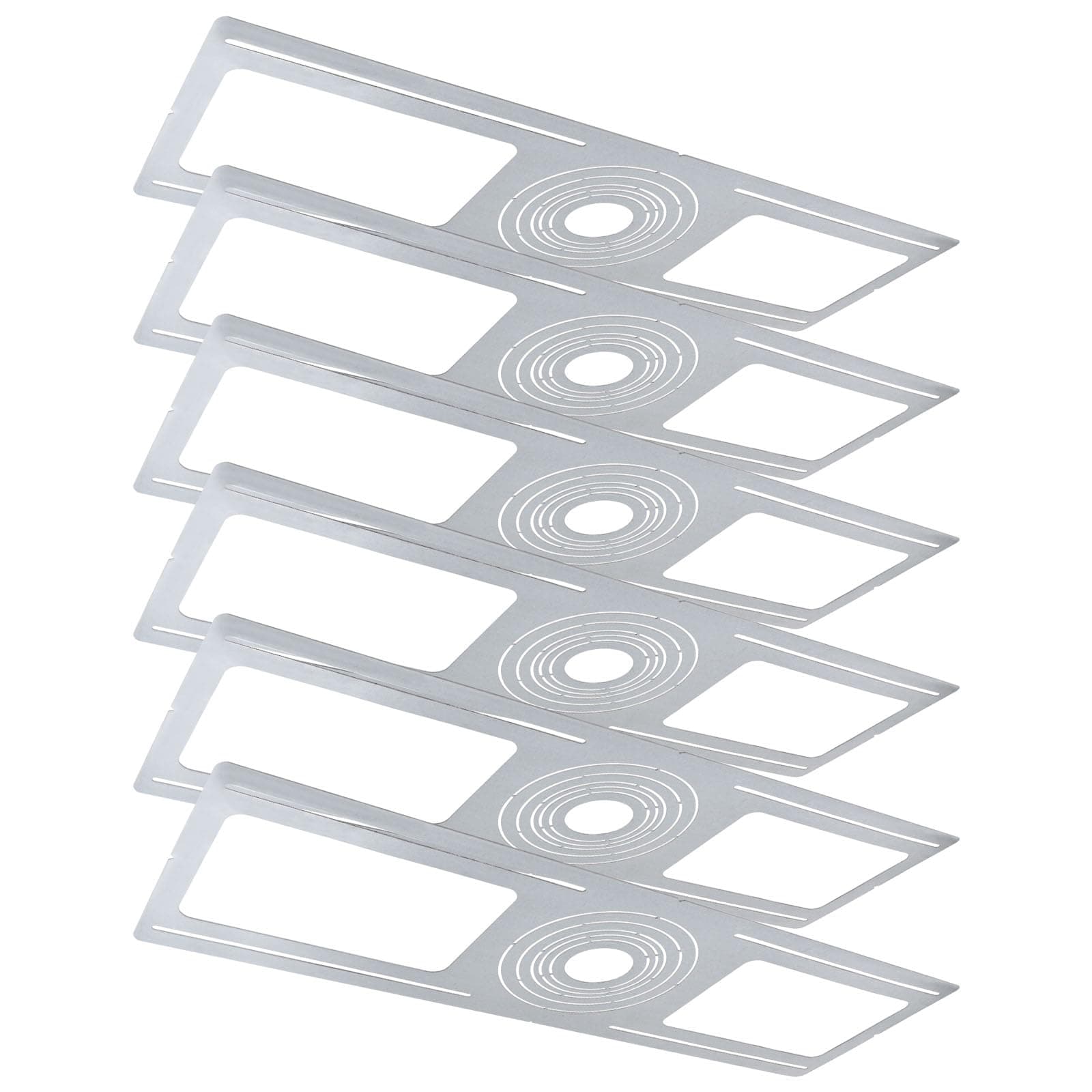 LUXRITENew Construction Rough-in Bracket Mounting Plate, 2-3-3.75-4-5-6 Inch Recessed Light, Galvanized Steel, Round Hole Sizes, Shallow Retrofit LED Downlight with Junction Box Housing (6 Pack)
