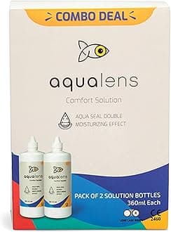 Aqualens Comfort Contact lens solution (Pack of 2-360 ml each) (Lens case Free)