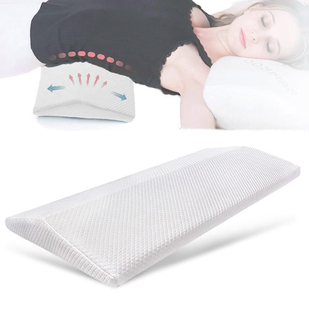 SMELOV Sleeping Pillow for Lower Back Pain,Comfortable Memory Foam,Orthopedic Waist Pillow for Sciatica,Pregnancy,Hip and Joint Pain（White）