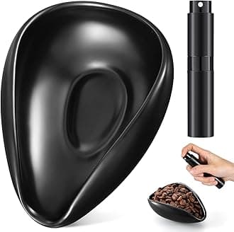 Coffee Bean Dosing Cup Ceramic and Spray Bottle Set, Coffee Bean Dosing Vessel for Home Bar Office