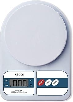 beatXP Kitchen Scale Multipurpose Portable Electronic Digital Weighing Scale | Weight Machine With Back Light LCD Display | White | 10 Kg | 2 Year Warranty