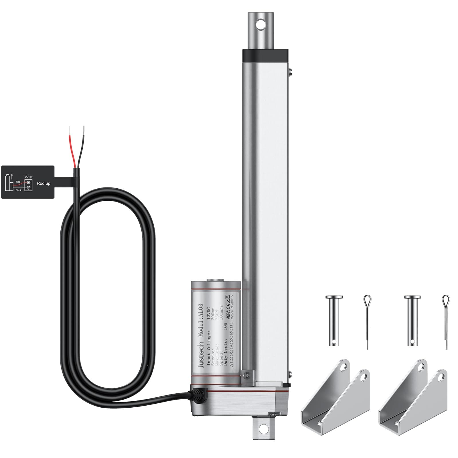 200mm Linear Actuator Motor DC 12V 750N for Auto Car RV Electric Door Opener Vehicles Vessels Cargo TV Lift Tables Massage Beds Electric Beds Medical Chairs Electric Equipment Camera Frames