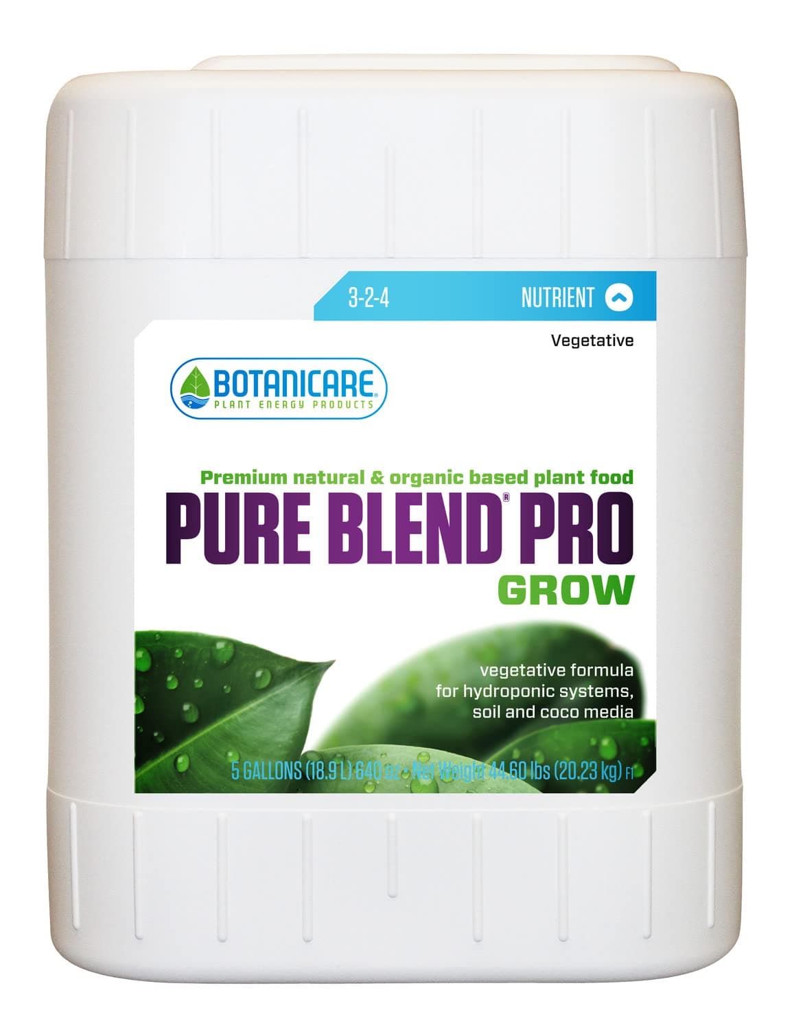 Pure Blend Pro Grow, Nutrient, 3-2-4, 5 gal.