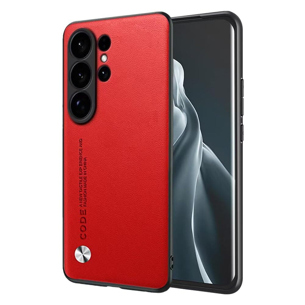 EASSGU Phone Case for Samsung Galaxy S26 Ultra (6.9" inches), Business Style Leather Case - Red