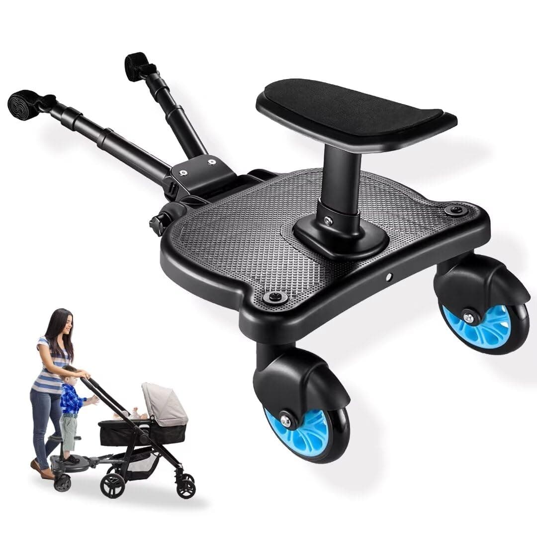 Universal Stroller Board with Detachable Seat - 2 in 1 Sit and Stand Stroller Standing Board for Most Brands of Strollers Holds Children up to 55lbs