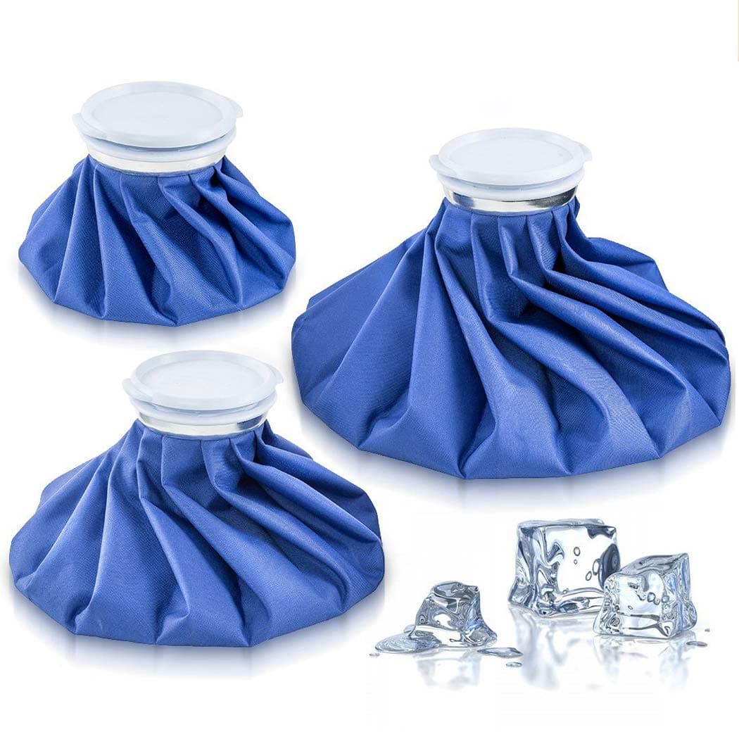 Xubox Ice Pack, 3 Pack Reusable Cold Packs in Size 6" 9" 11", First Aid Ice Bag Pack for Injuries, Hot & Cold Therapy and Pain Relief – Flexible Design to Contour Knee, Neck, Back and More, Blue