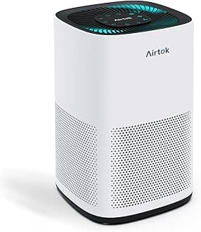 AIRTOK Air Purifiers for Home Pets in Bedroom, Covers Up to 1190 Sq Ft. H13 HEPA Air Cleaners With Sleep Mode 3 Fan Speed, Removes 99.97% of Particles, Pets Dander Hair Smoke and Dust, Ultra-Quiet