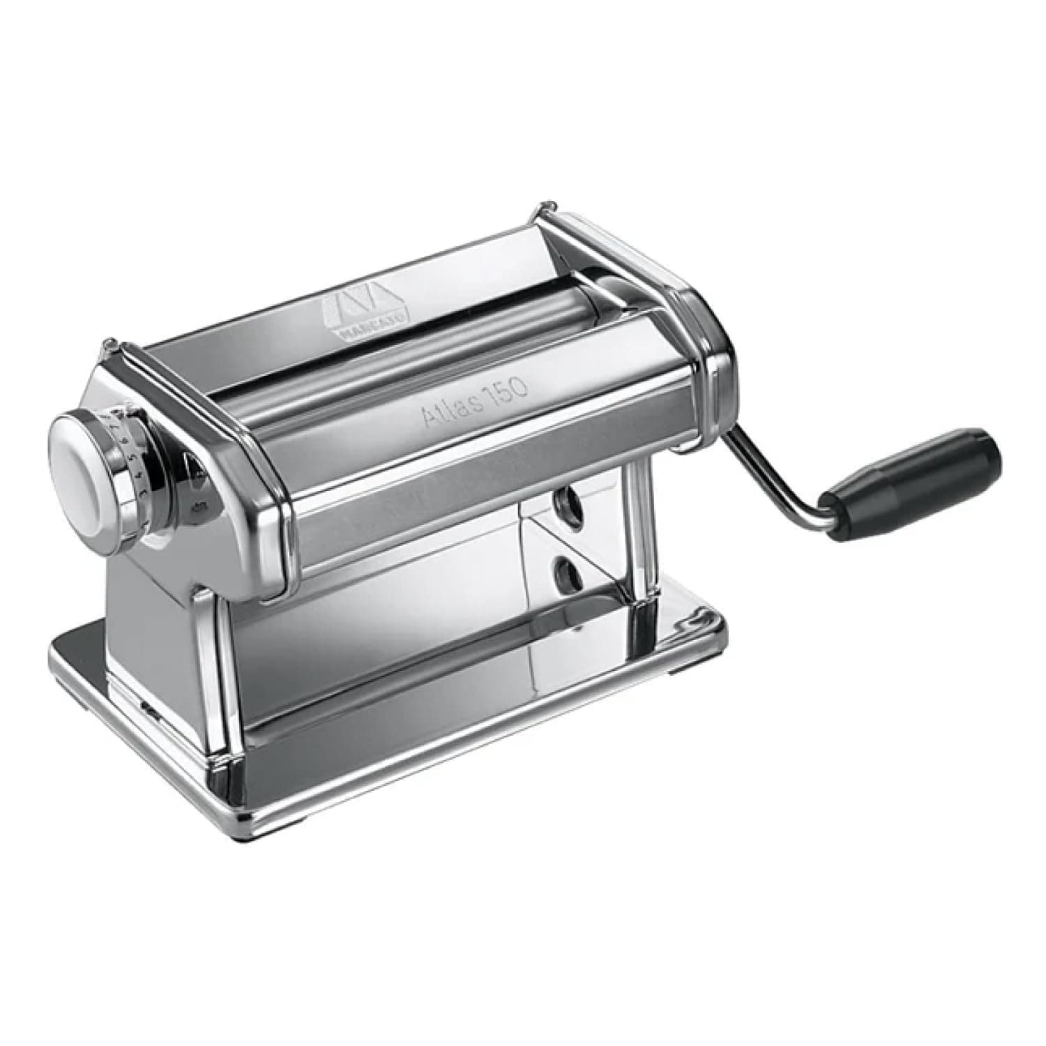 Marcato Atlas Pasta Dough and Clay Roller, Silver, Includes 150-Millimeter Roller with Hand Crank and Instructions