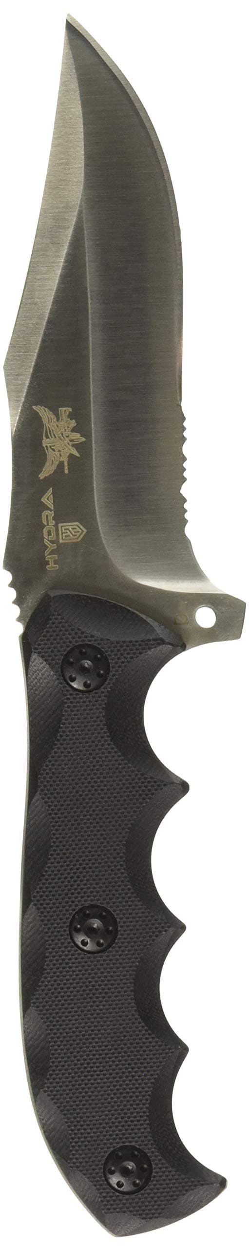 Defcon TD006 Fixed Blade 9.0 in D2 Combo Edge G10 Handle Hunting-Fixed-Blade-Knives, Black