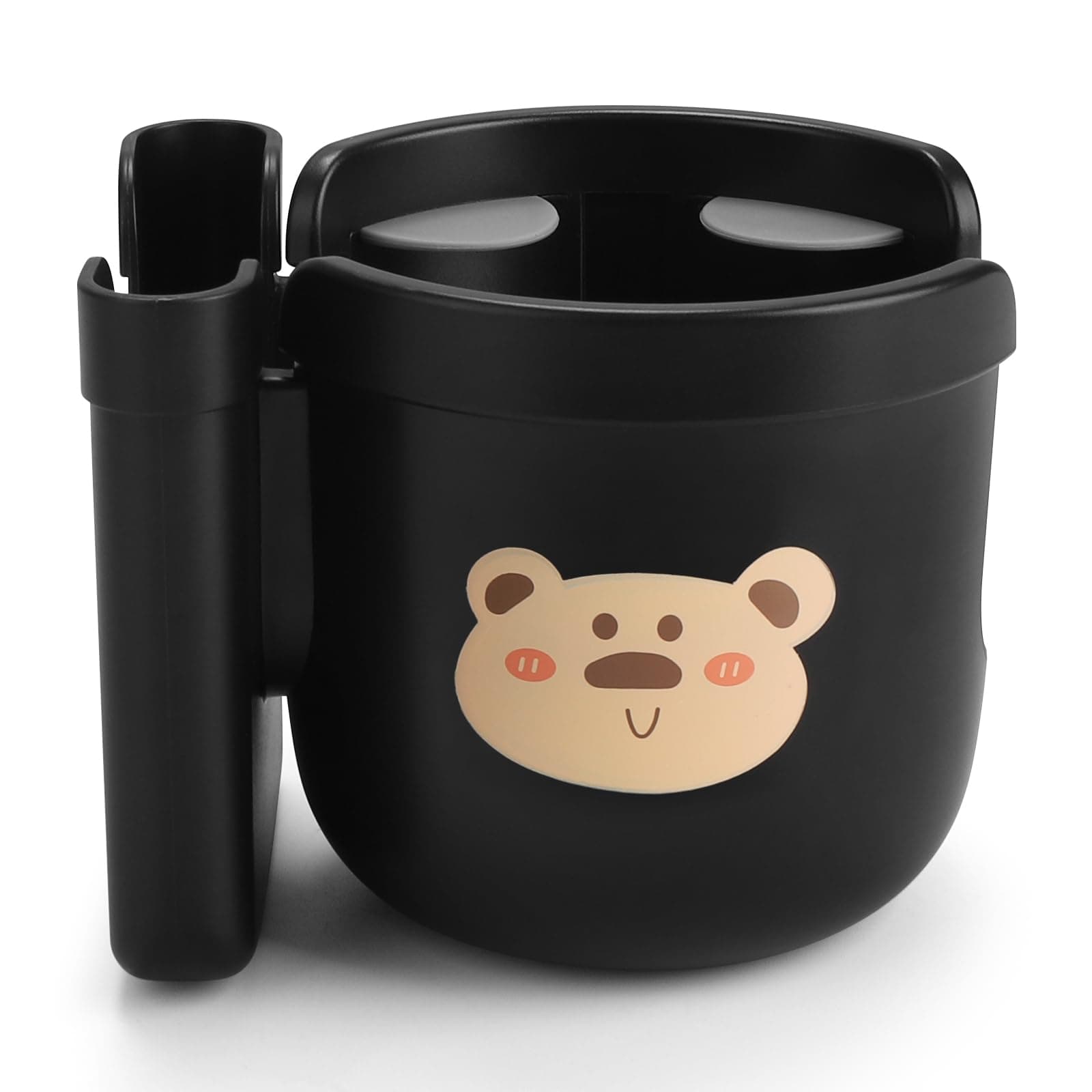 Accmor Stroller Cup Holder with Phone Holder, Universal 2-in-1 Cup Phone Holder for Strollers, Bikes, Wheelchairs, Walkers, Scooters, Black, ABS Plastic