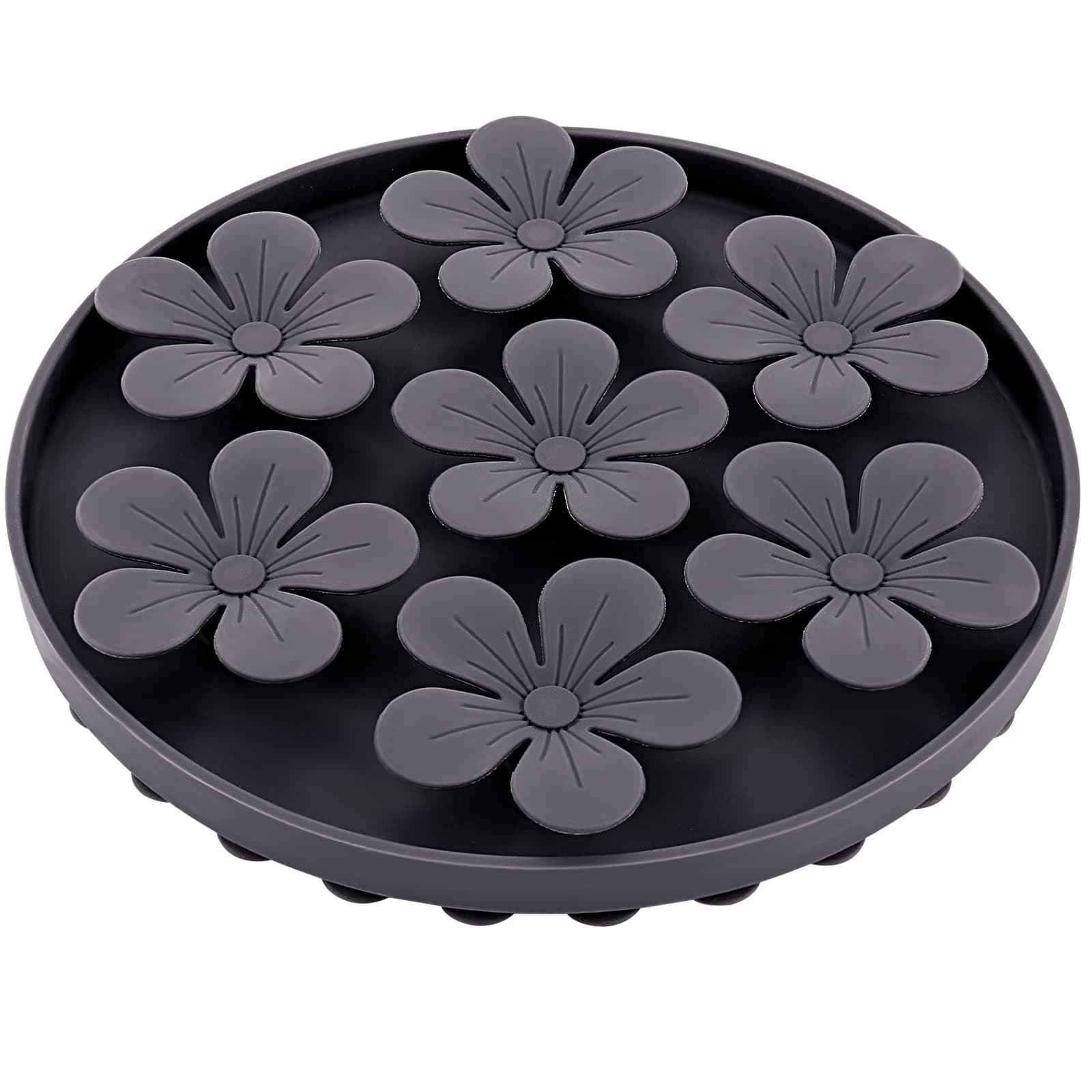 Slow Feeder,Cat Help Slow Down Eating Speed Cut Flower Silicone Rubber Cute Slow Feeder for Puppy/Cat/Dog