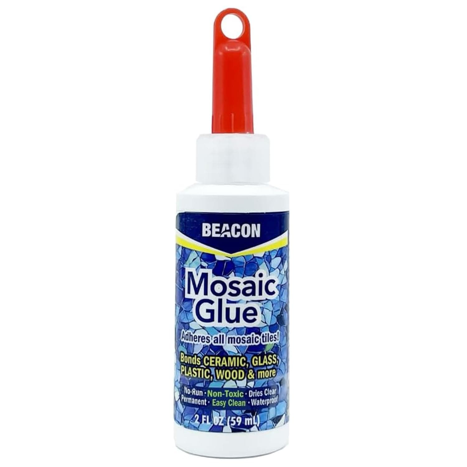 Mosaic Glue 59 Ml Medium Dries Bottle, Clear - Strong Adhesive For Plastic, Porcelain, Glass & Metal Bonding Perfect Decorating Crafts And Repairing Ceramics Wood