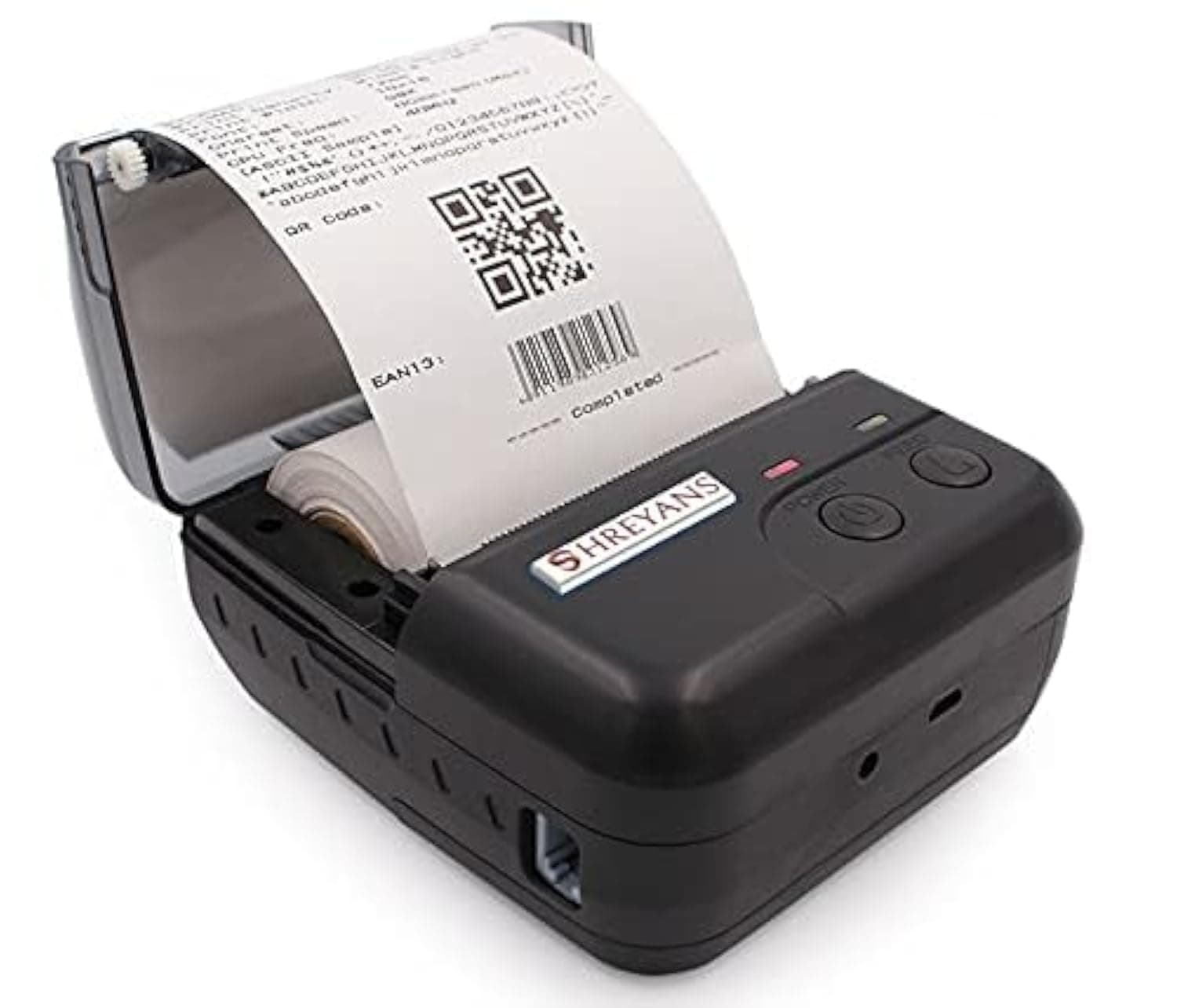 SHREYANS 80mm Thermal Receipt Printer Portable Bluetooth+USB Bill Ticket POS for Androi/Windows Compatible with ESC/POS/Star Print Commands Set with Rechargeable Battery Compact Size