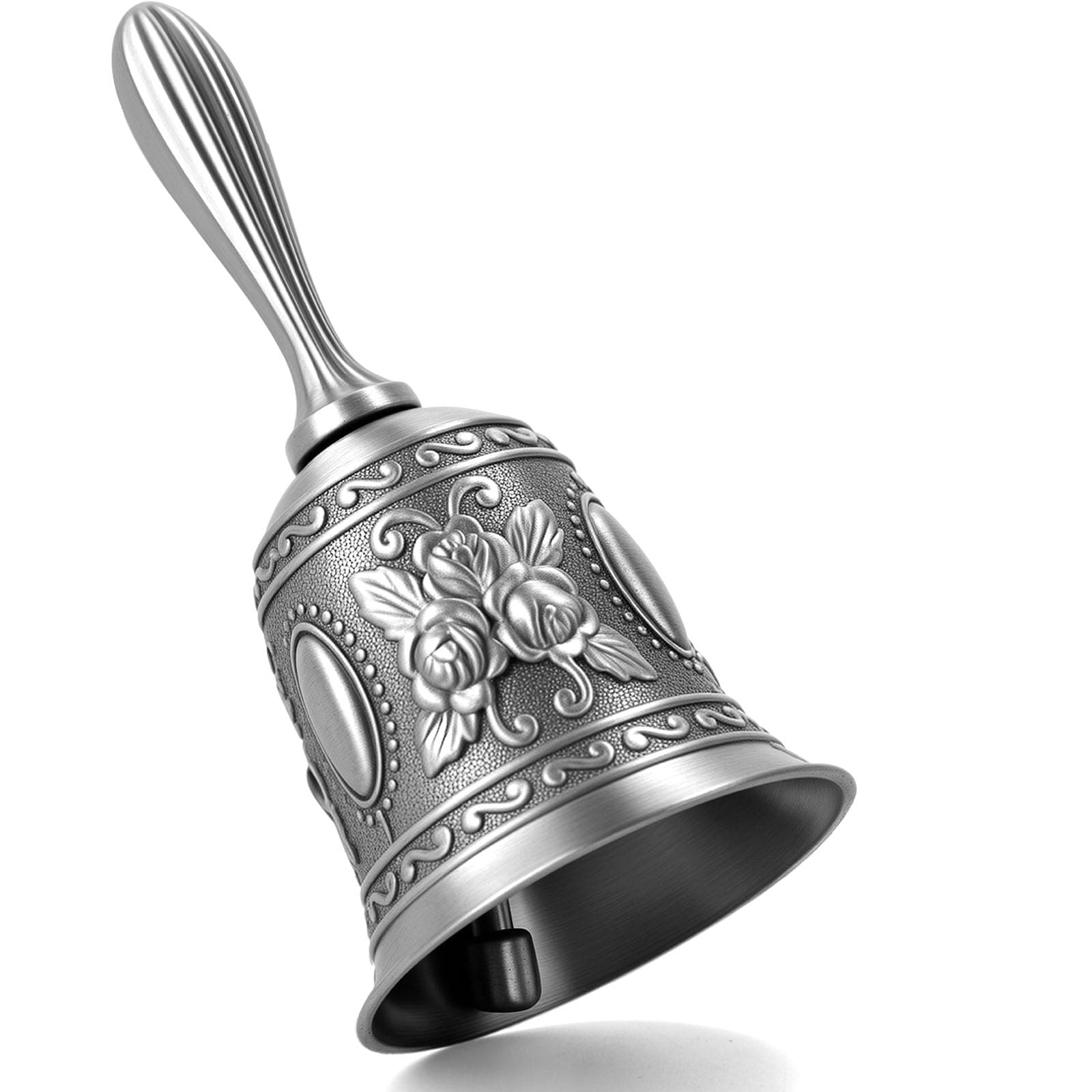 Silver Hand Bell – Loud Call Bell for Bedside, Dinner, Wedding, Christmas & Holiday Party