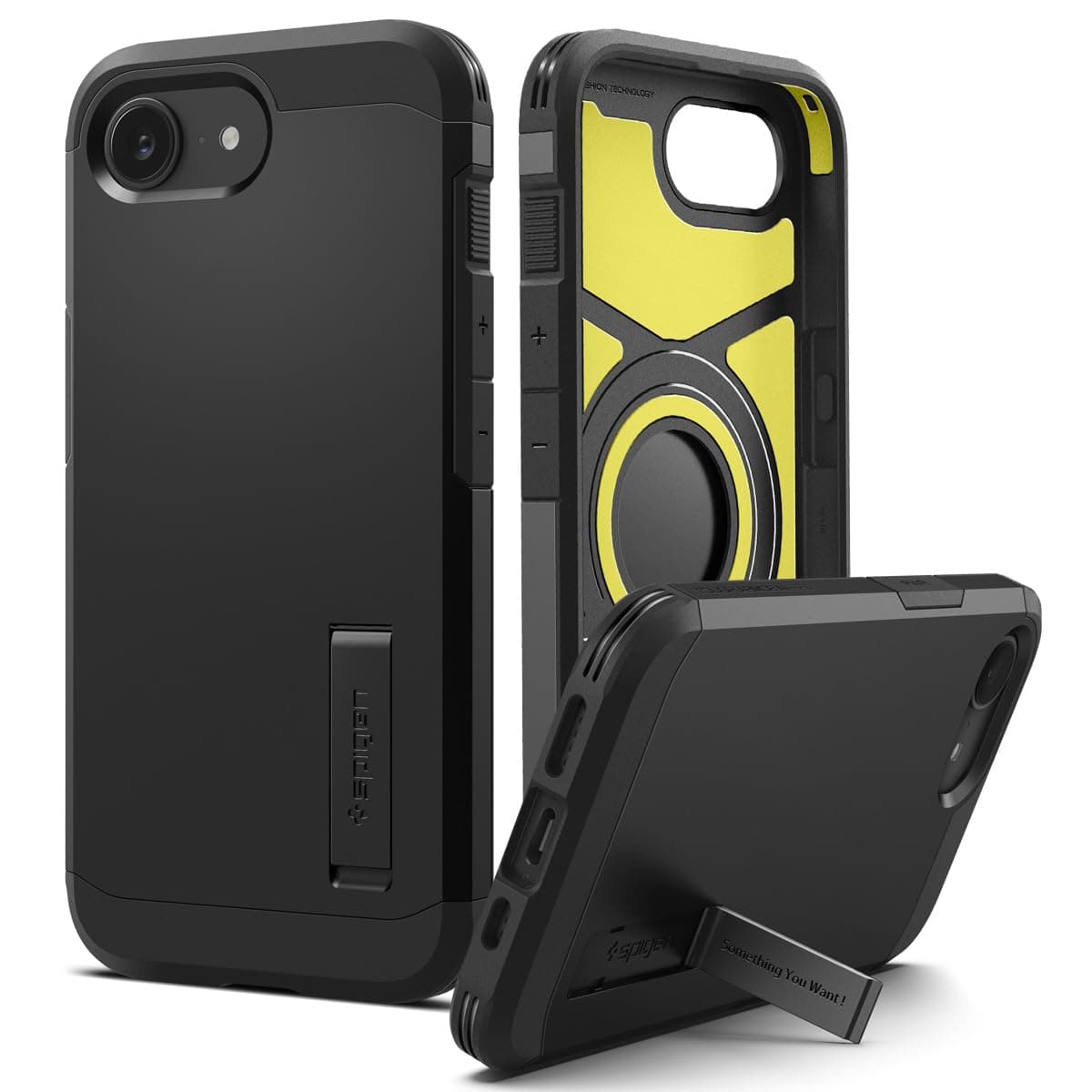 Spigen Tough Armor MagFit AI designed for iPhone 17e (2026) and iPhone 16e (2025) case cover MagSafe compatible - Black