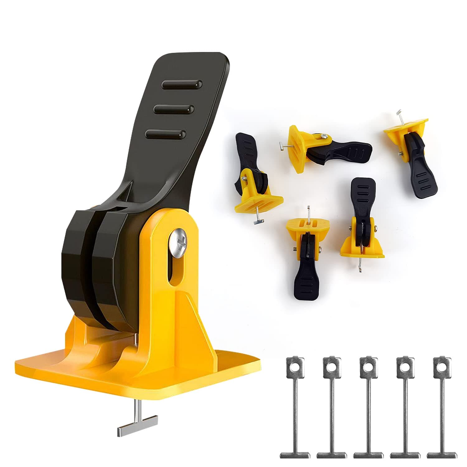 100PCS Tile Spacers Leveling System Set, 100 Reusable Tile Levelers+50 Replaceable T-PINs, Tile Leveling Clips Fit 8-12mm Tiles, Tile Spacers Tool Set for Wall & Floor (100)