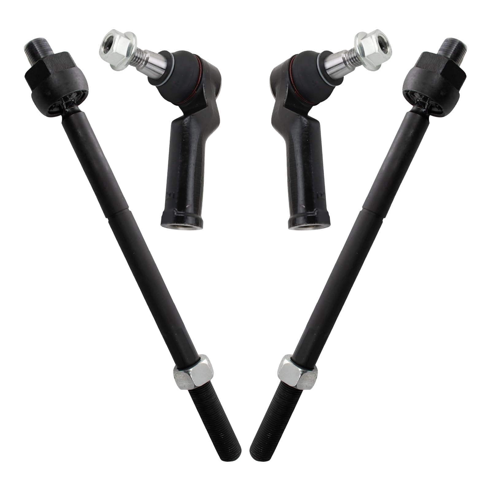 TRQ Inner and Outer Driver and Passenger Side Tie Rod Set 4 Piece Compatible with 10-16 Volvo XC60 without Speed Sensitive Steering 09-16 XC70 without Speed Sensitive Steering 11-14 S60 2012 S60 T6