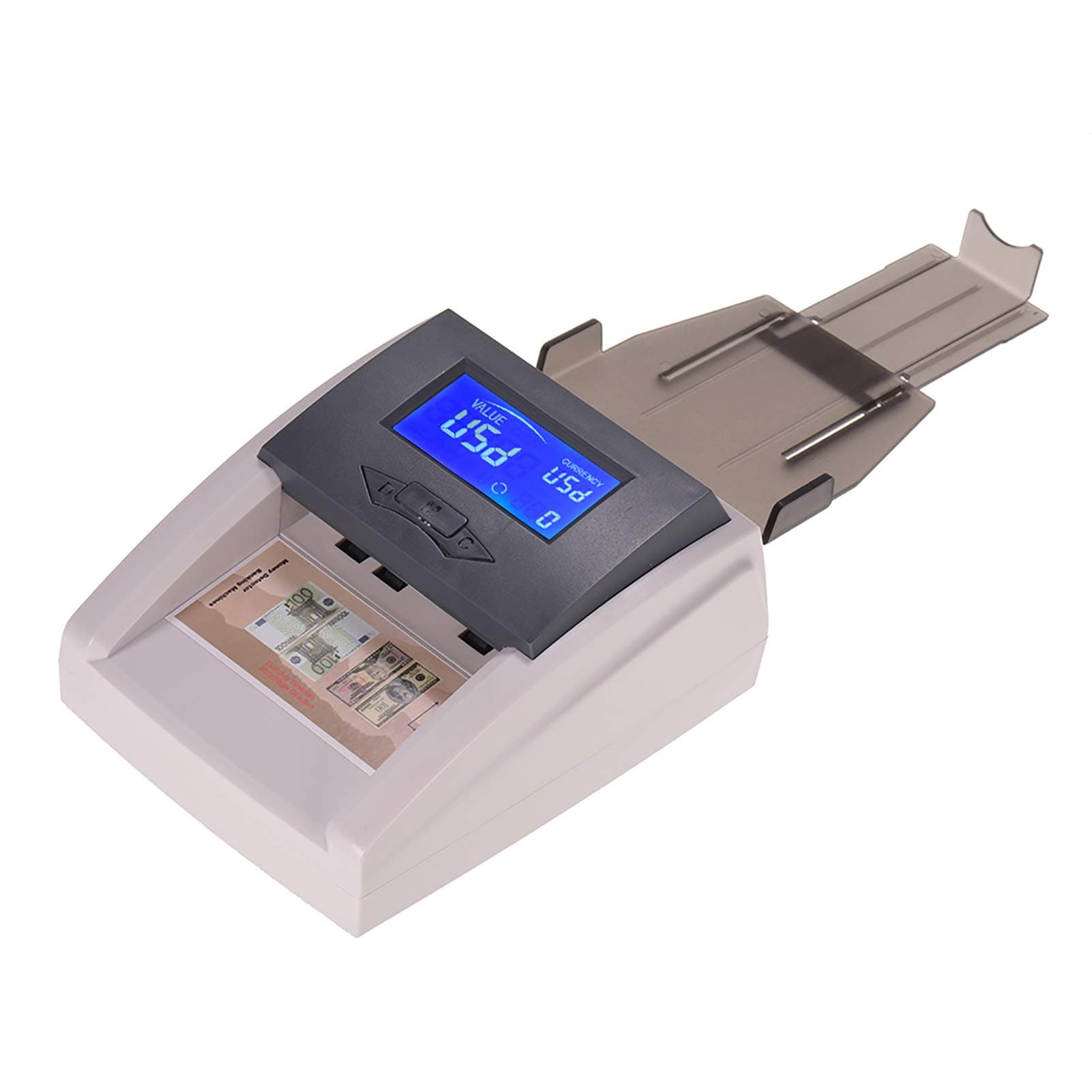 Decdeal Portable Desktop Multi-cy Countable Automatic Money Detector Counterfeit Cash cy Banknote Checker Tester with LCD Display Denomination Value for Euro USD