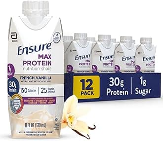Max Protein Shake | French Vanilla | Ready to Drink | 30g Protein for Muscle Health | 1g Sugar, 4g Fiber | 11 fl oz, 12 Pack