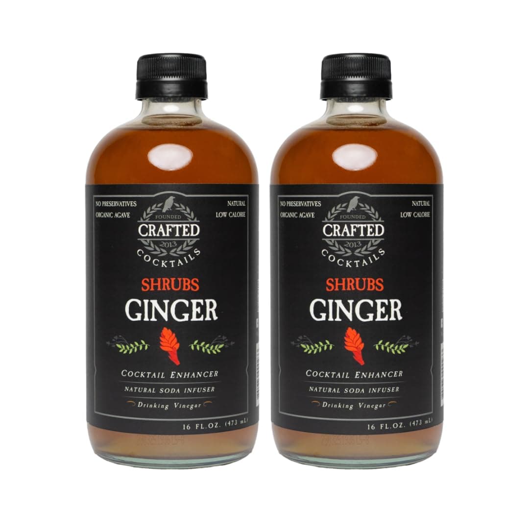 Crafted Cocktails - Ginger Shrubs - 2 Pack - Use as cocktail enhancer, soda f...