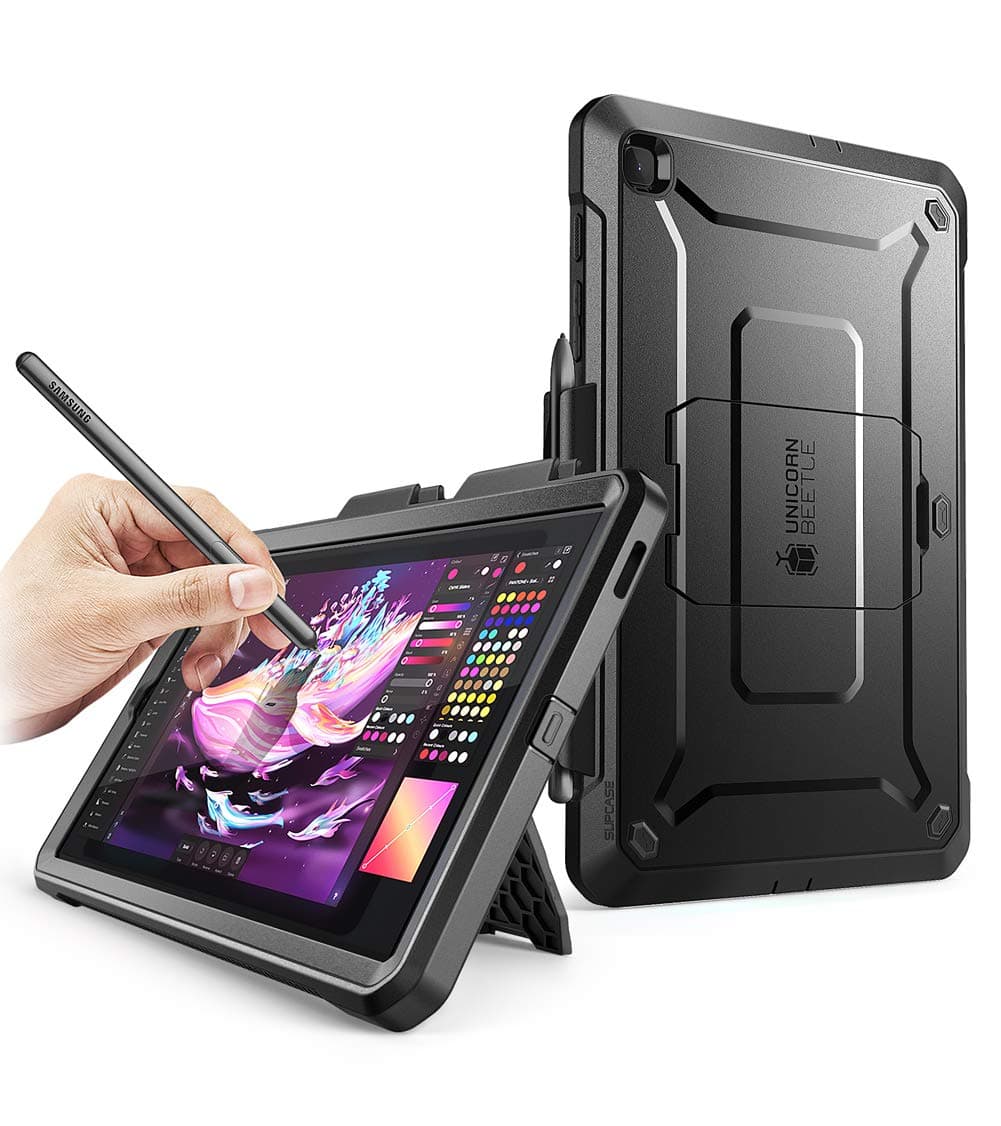 SUPCASE [Unicorn Beetle Pro] Case Designed For Galaxy Tab S6 Lite 10.4 (2019) Rugged Case with built-in Screen Protector - Black
