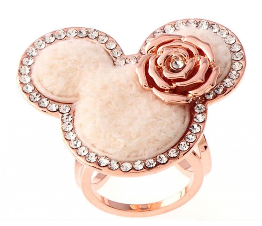 Silver Clover Women's Mickey Mouse Scarf Buckle Ring