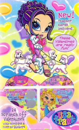 Lisa Frank Scratch Off Valentine's Cards, 24-ct