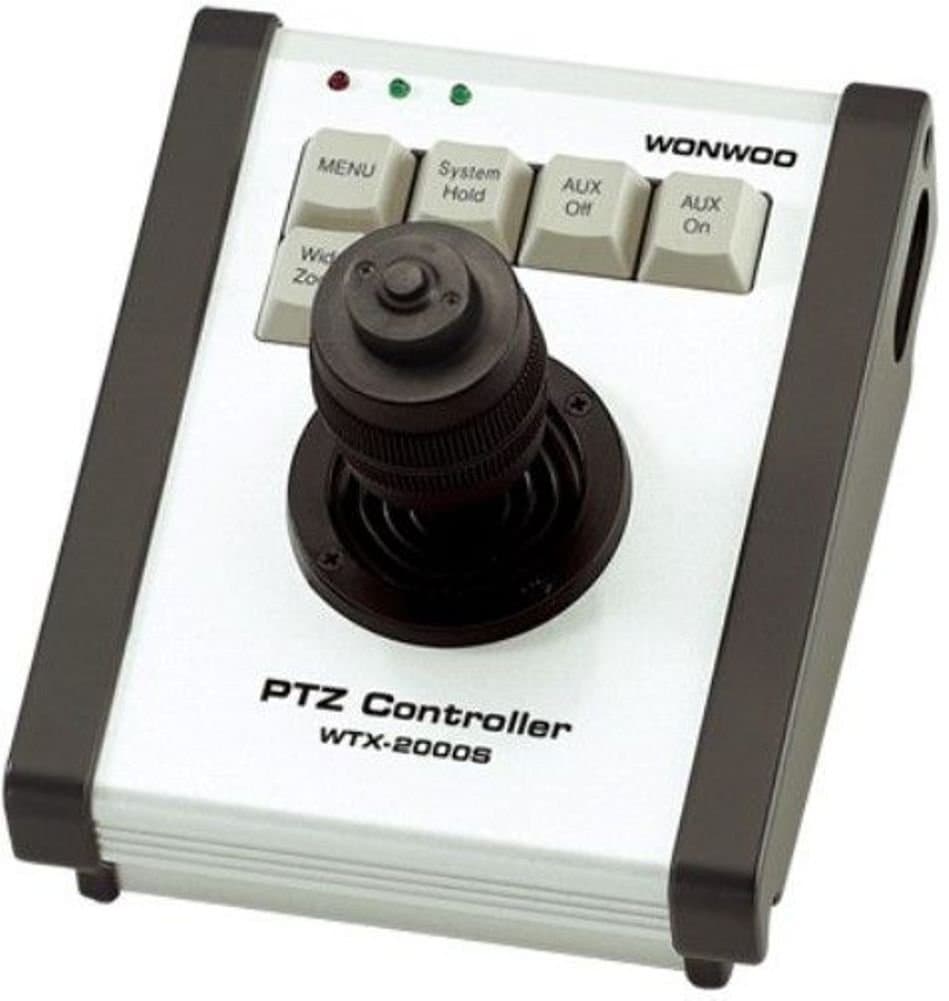Wonwoo WTX-2000S Mini Size PTZ Controller, IR On/OFF Button, Fan and Heater ON/OFF Function, 3-Axis Joystick Control of PTZ functions, RS-485/RS-422 Communication, Operating Distance 4000ft (1.2km)