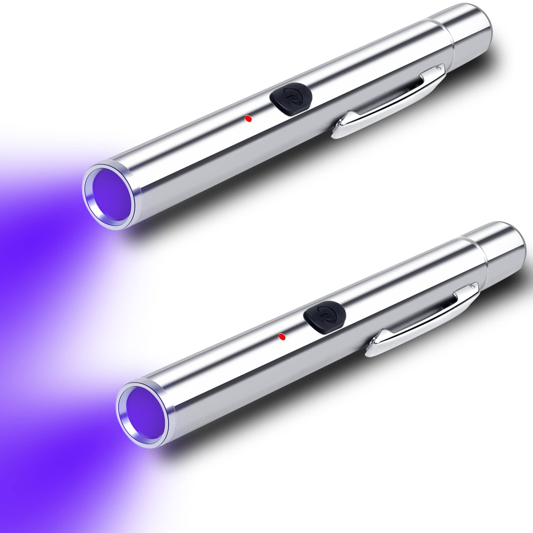 LEAGY2-Pack Black Light UV Flashlight, USB Rechargeable 365nm Pen Blacklight Flashlight- Portable Ultraviolet Light for Mold, Fungus, Fluorescent and Stain Detection, Pet Urine & More