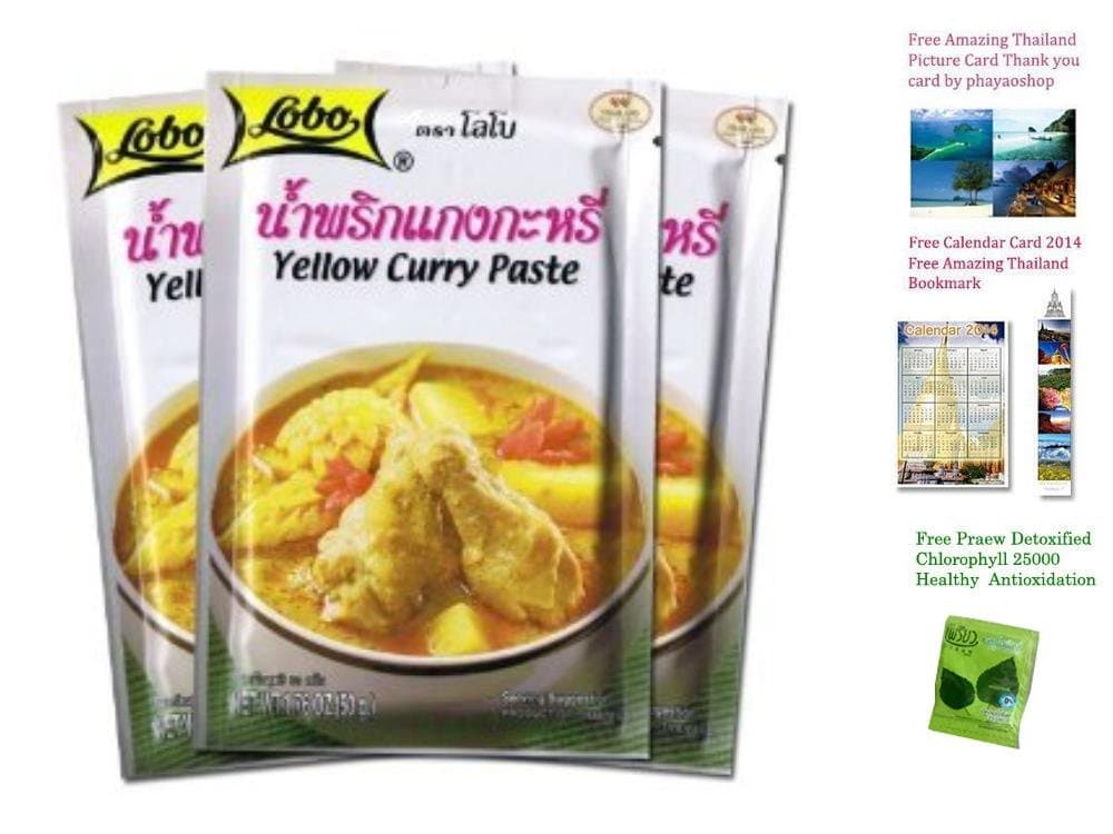 Lobo Brand Thai Yellow Curry Paste 1.76 Oz (Pack of 3) Thai Seasoning