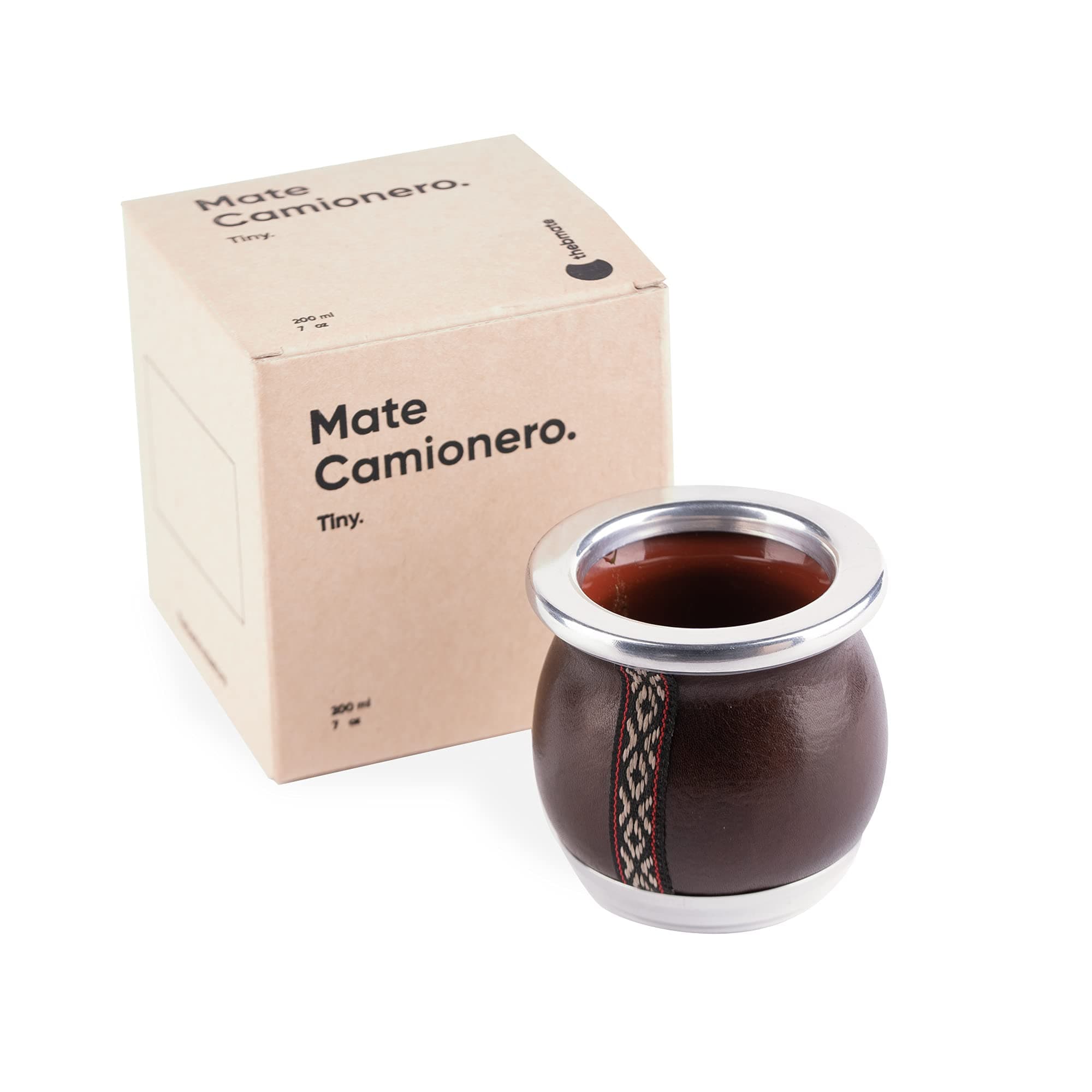 Yerba Mate Cup Ceramic Tea Cup, Handmade in Uruguay, Dark Brown