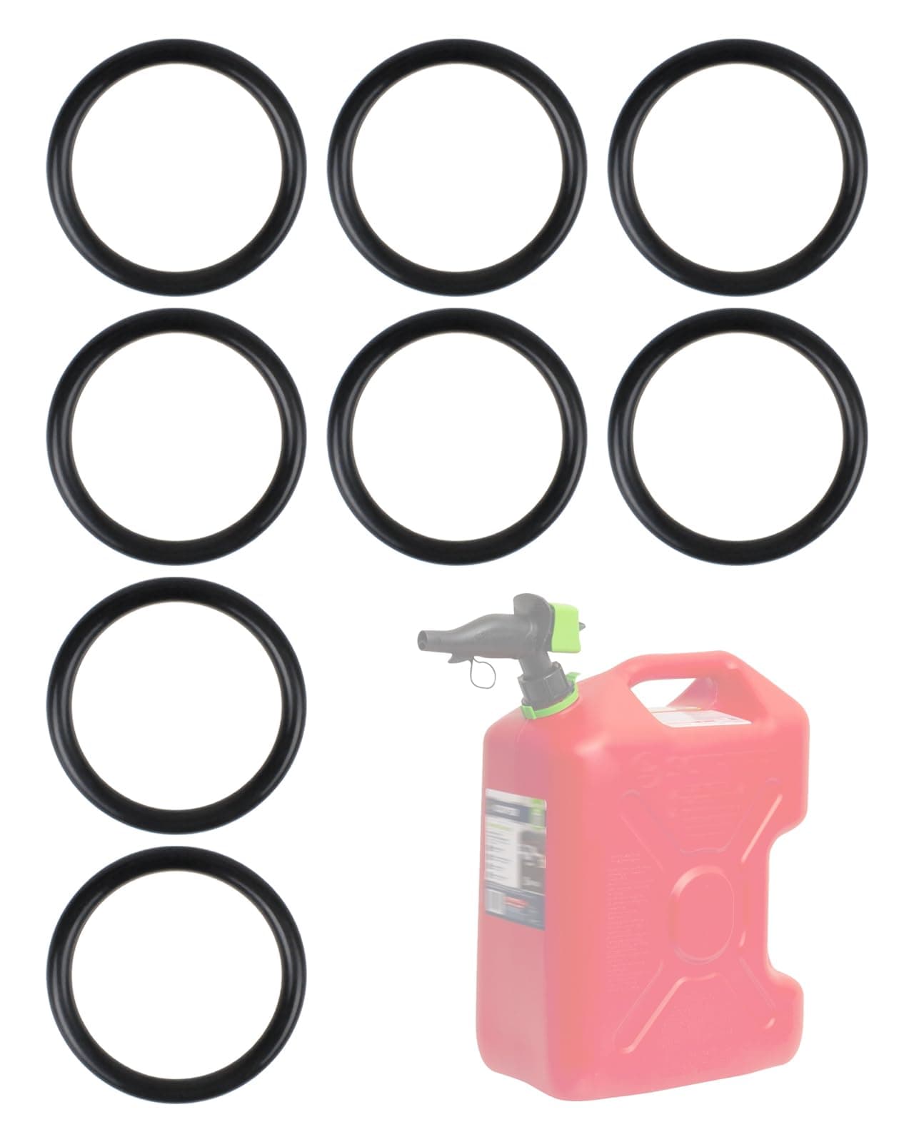 (8 Pack) Replacement O-Ring Gasket Compatible with Scepter SmartControl Fuel Can Spouts, Fits FR1G101, FR1G201, FSCG501, FSCG502, FR1D501, FSCD501, FSCK501, FR1K501, 00271R, Buna-N Rubber Seal Rings