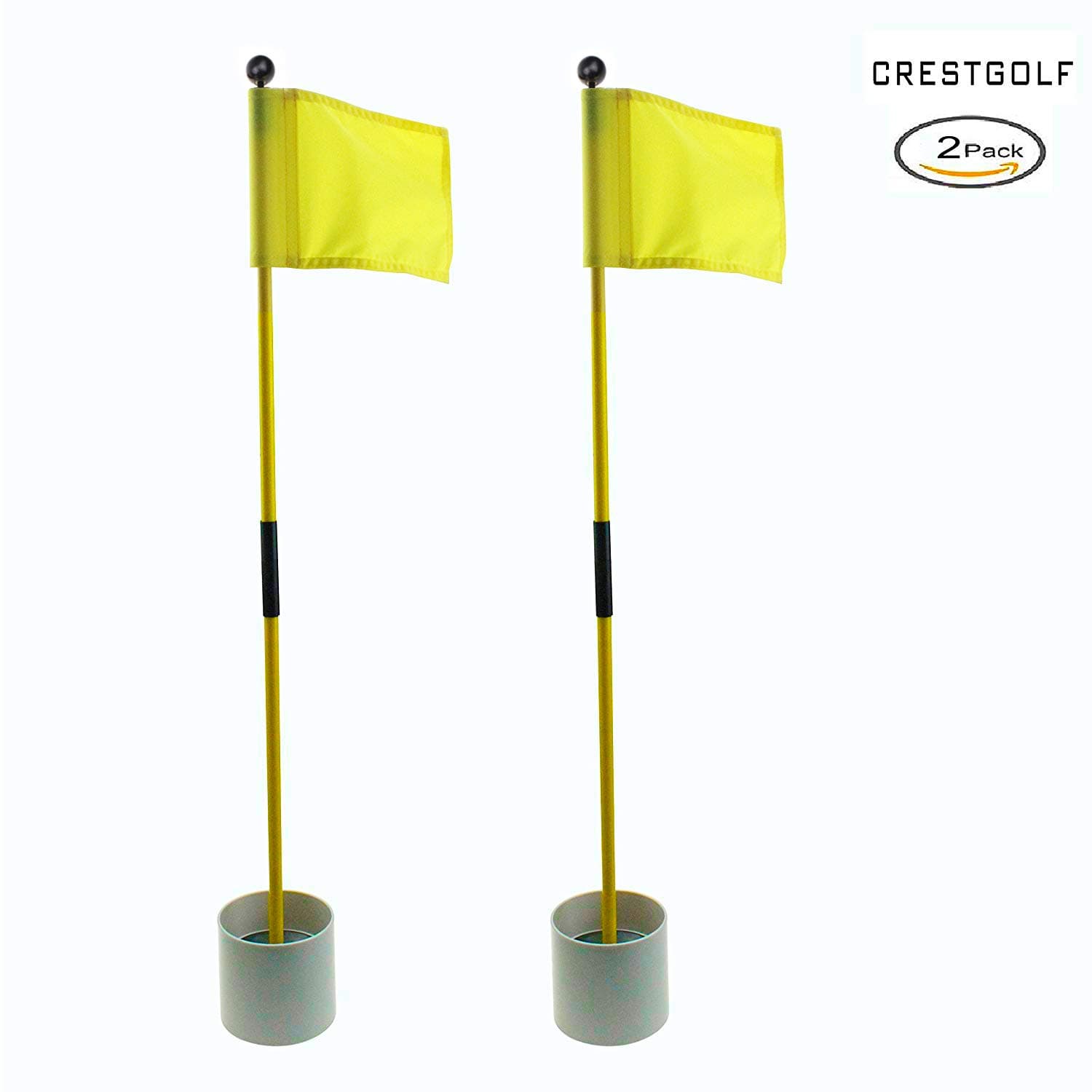 Crestgolf Portable Backyard Practice Golf Hole Cup and Flag Stick of Fiberglass, Golf Putting Green Flagstick Golf Pin Flag Hole Cup Set