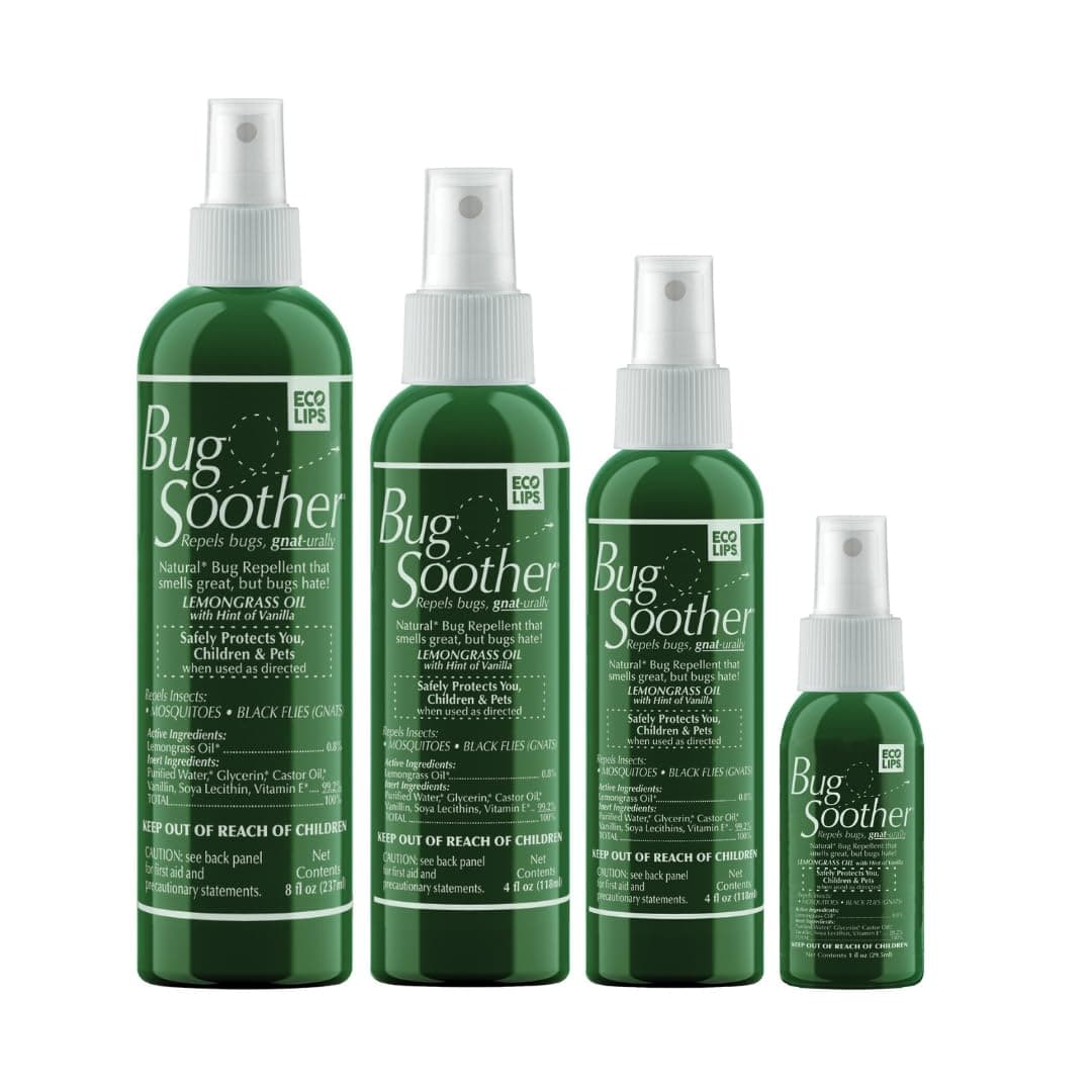 BUG SOOTHER Spray Family Pack Includes Free Bonus 1 oz. Travel Size. - Natural Mosquito, Gnat and Insect Deterrent & Repellent with Essential Oils - Safe for Adults, Kids, Babies, Pets, Environment