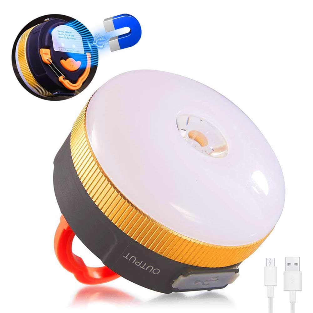 LED Camping Lantern, AOMEES 3-in-1 Camping Lights USB Rechargeable Magnet Bottom Smart Emergency Charging