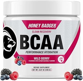 BCAA + EAA Amino Acids Powder, BCAAs + L-Glutamine, Keto, Vegan, Sugar Free for Men & Women, Hydration & Post Workout Muscle Recovery Drink Mix, Wild Berry, 30 Servings