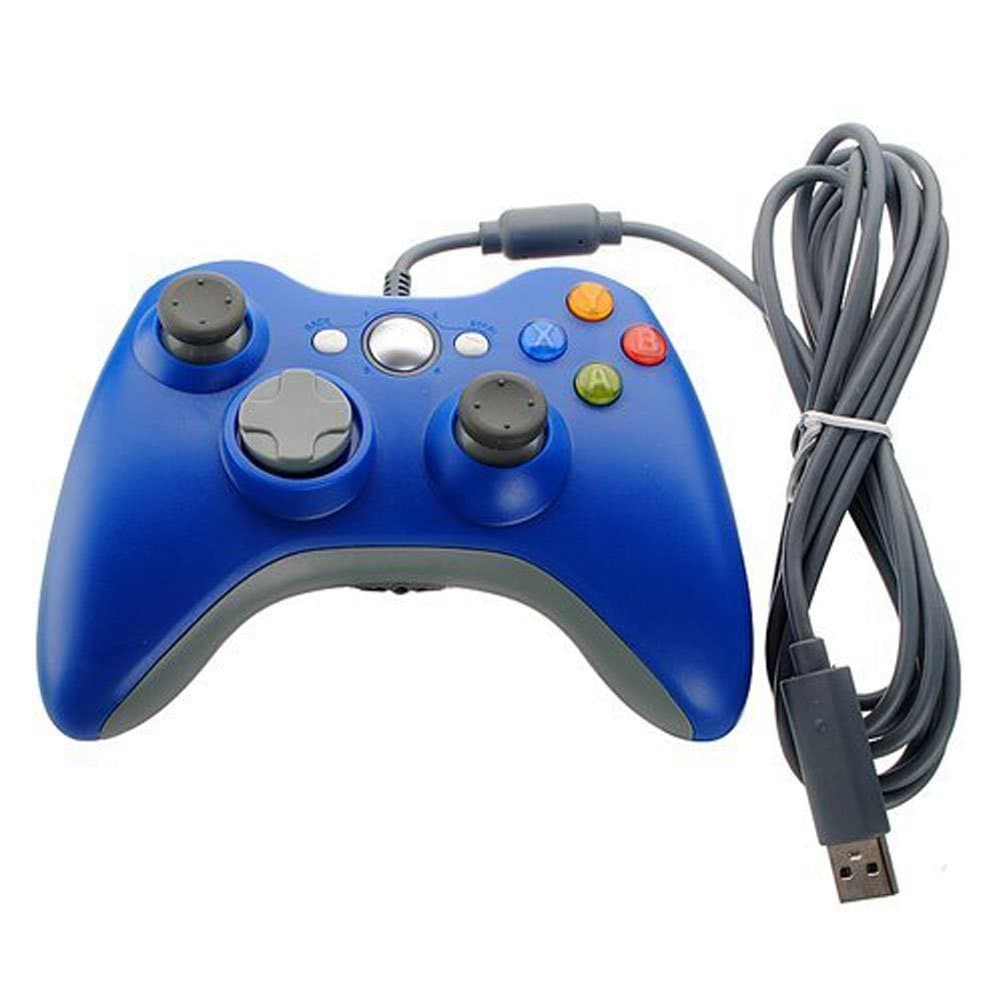 ameego Xbox 360 Game Controller USB Wired Gamepad Game Joystick Joypad for Microsoft & Windows PC (Blue)