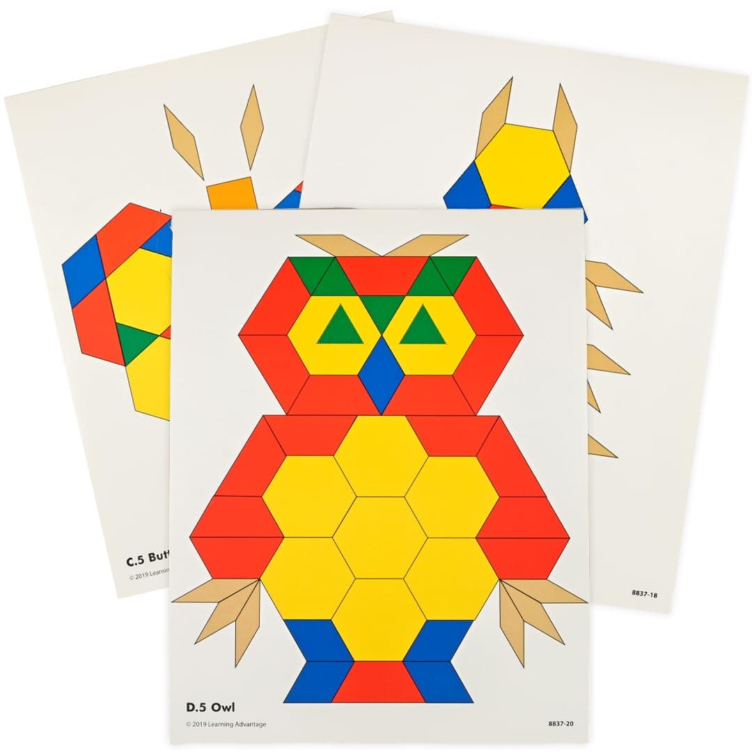 Learning Advantage 8837 Pattern Block Activity Cards (Pack of 20)