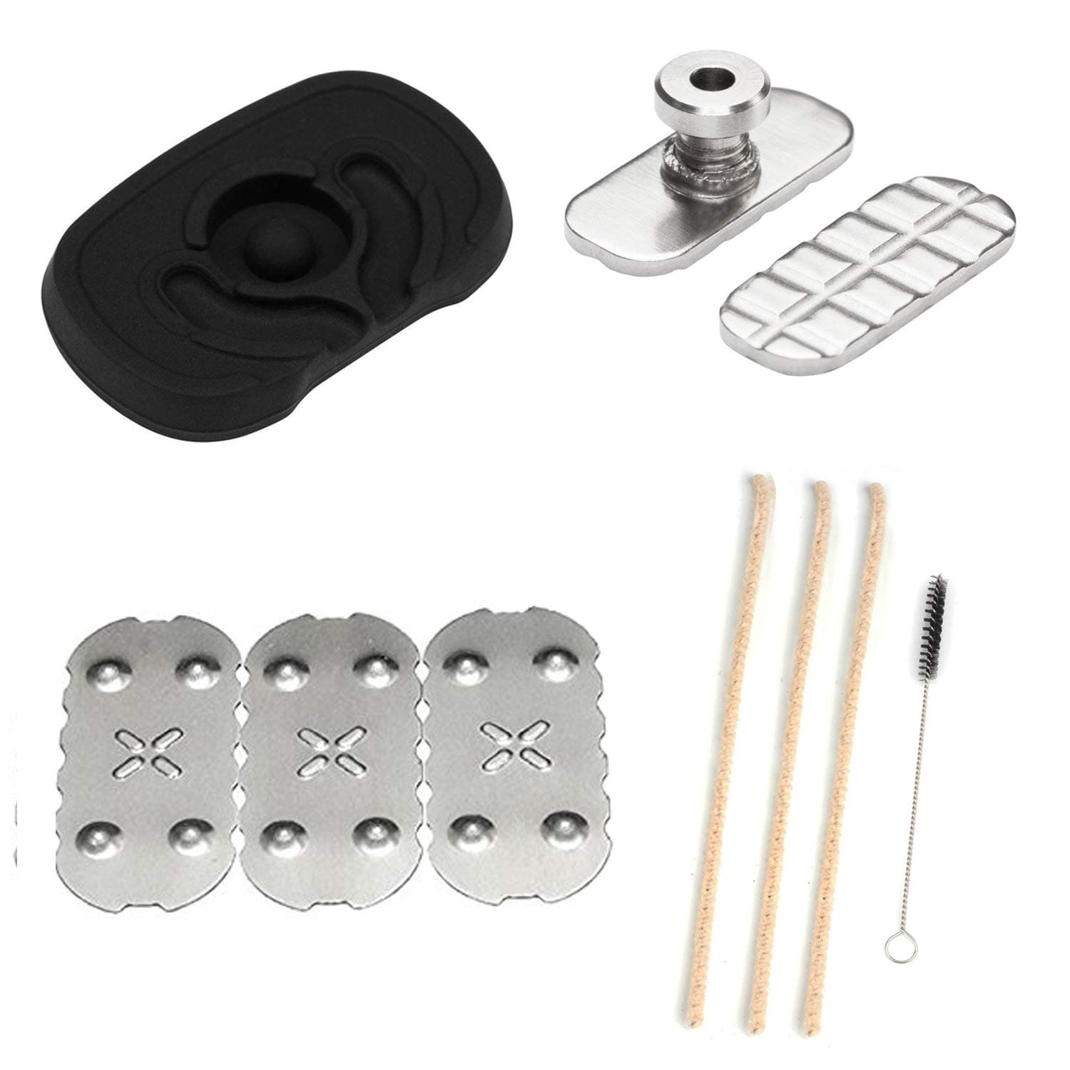 [3 Pack] Screens for Px 2 Px 3,Black Flat Mouthpiece, Adjustable Sandwich Pusher and 3D Bottom Screen Compatible with px 2 & px 3, [3+1] Pipe Cleaners Hard Bristle and Black Brush for Cleaning