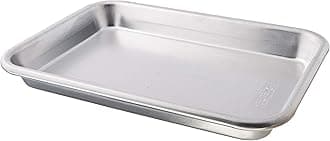 47400 Naturals Baker's Eighth Sheet Aluminium Tray Premium Bakeware to Bake and Reheat Small Meals, Silver