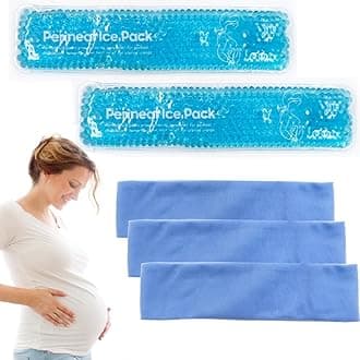 Reusable Perineal Ice Packs for Postpartum & Hemorrhoid Pain Relief, Hot & Cold Pack for Women After Pregnancy, 2 Ice Pack and 3 Cover. (Blue)