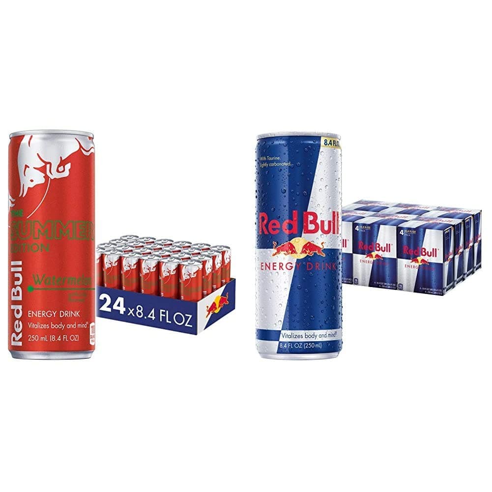 Red Edition Watermelon and Original Energy Drink Bundle, 8.4 Fl Oz Cans