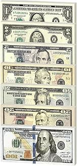 140 Pcs Fake Money Dollars,Play Shop Prop Money for Kids uk,Toy Till Monopoly Money,Kid Learning Shopping Role Play Toys Notes and Coins Cash Register,Post Office Playset Pocket Pretend Moneys