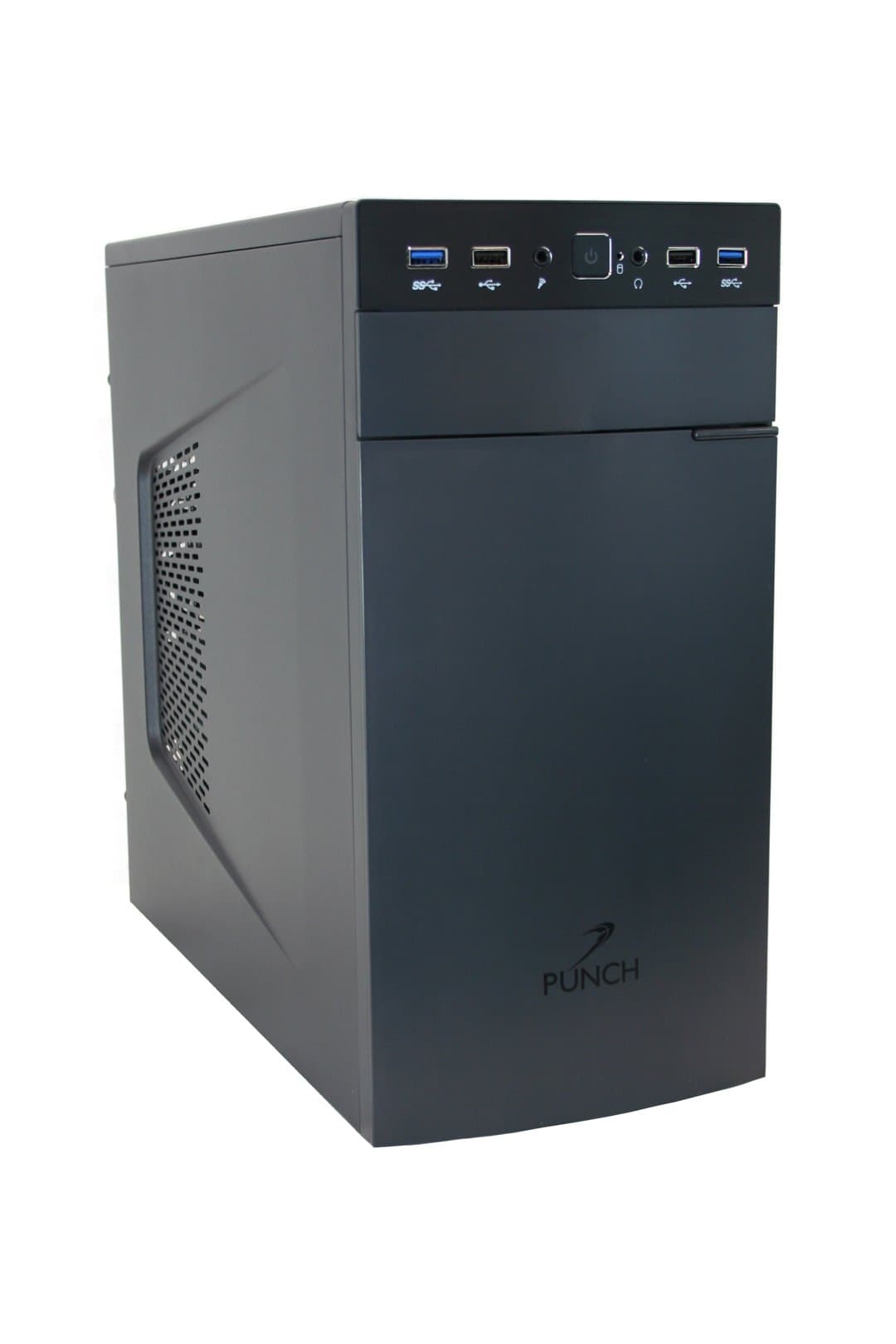 PUNCH TECHNOLOGY Desktop Computer - (Black) (Intel Core i7-7700 3.6 GHz, 16 GB RAM, 240 GB SSD, Windows 10 Pro)