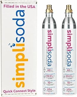 60L CO2 Canister Cylinders - Compatible w/Sodastream Quick Connect Only [Including ART, TERRA ENSO & DUO] - Soda Streaming Machine CO2 Tanks Gas Refill, | 14.5 oz, Set of 2