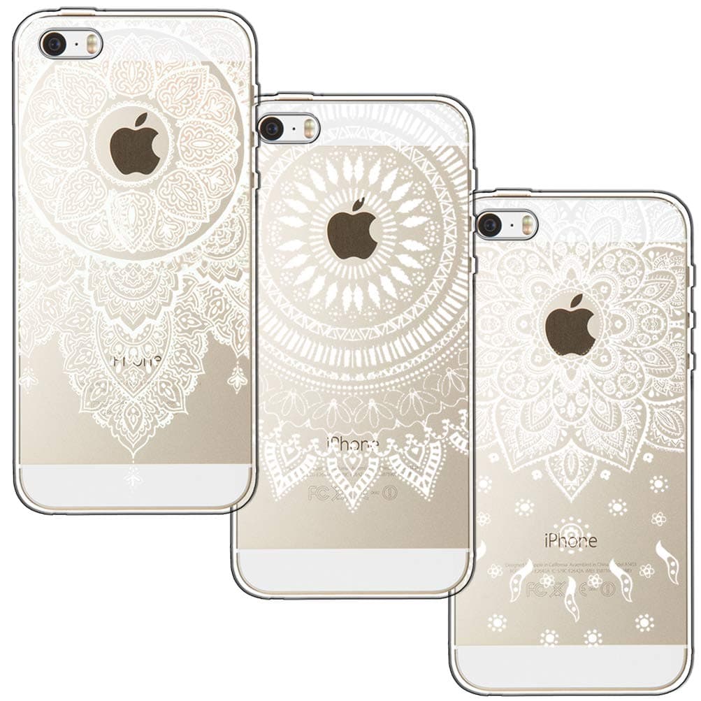 shumeifang [3 Pack] Compatible with iPhone 5 / 5S / SE 2016 Case, TPU Silicone Case Cover for Apple iPhone 5 / 5S / SE - 3 * Mandala