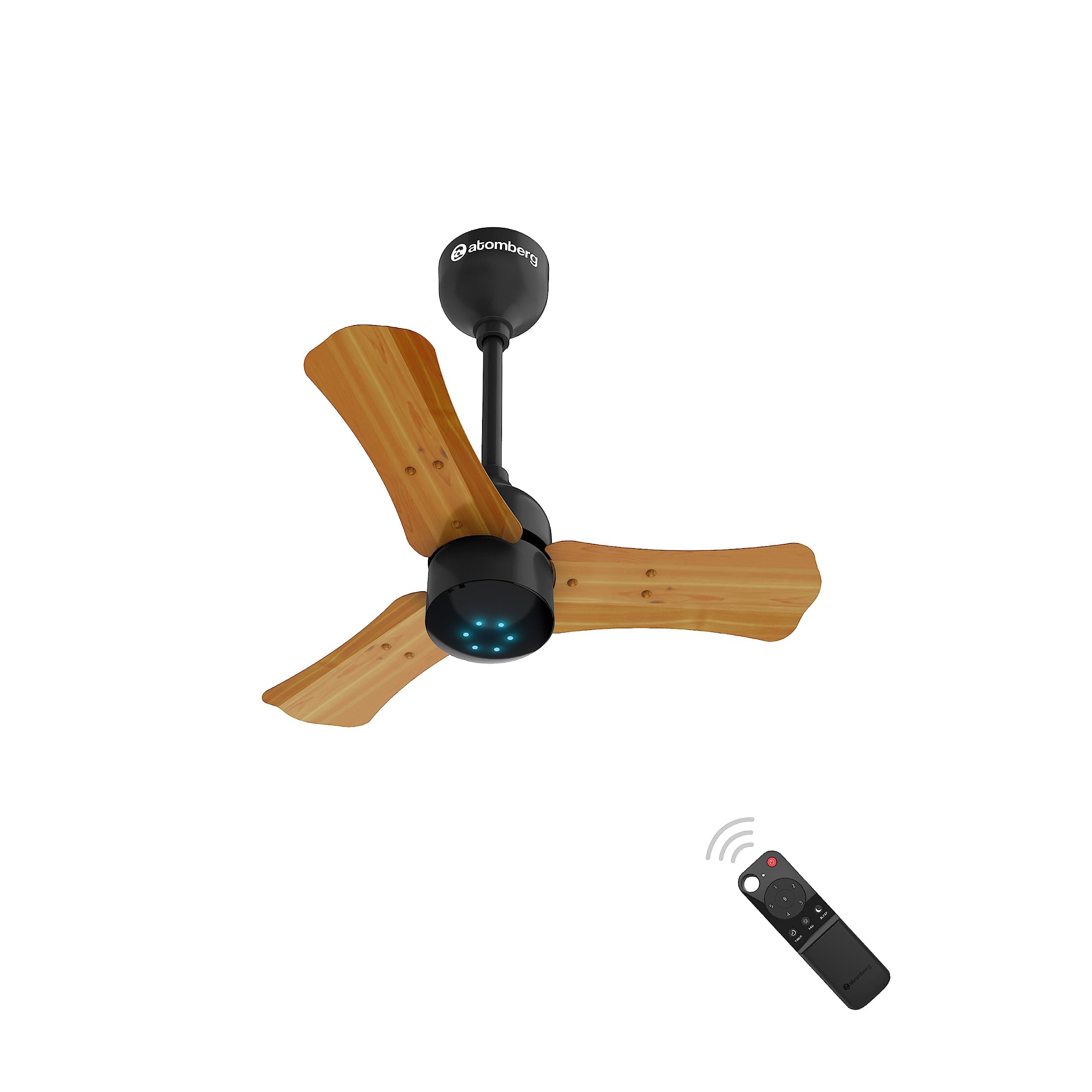 Renesa+ 600mm BLDC Ceiling Fan with Remote Control | BEE 5 star Rated Energy Efficient Ceiling Fan | High Air Delivery with LED Indicators | 2+1 Year Warranty (Golden Oakwood)