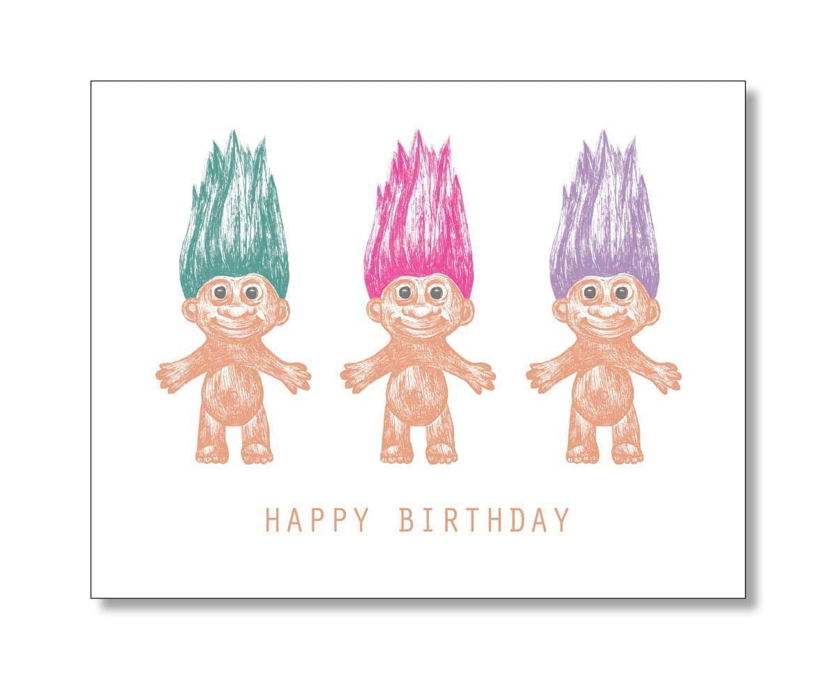Happy Birthday TROLL DOLL Card